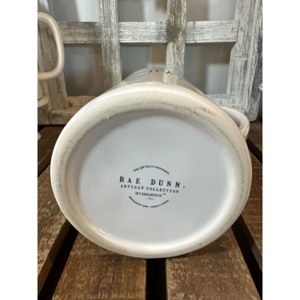 Rae Dunn Artisan Collection POUR Pitcher White Farmhouse Kitchen Decor 9
